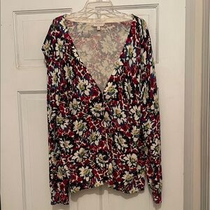 Talbots Floral V-Neck Women's Cardigan